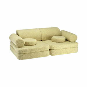 Zielona sofa dla dzieci z materiału bouclé 132 cm Settee – Wigiwama obraz
