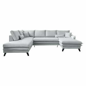 Jasnoszara rozkładana sofa w kształcie litery "U" Miuform Charming Charlie, lewostronna obraz