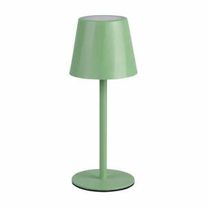 Jasnozielona lampa stołowa LED z metalowym kloszem (wysokość 21 cm) Diaz – Trio obraz