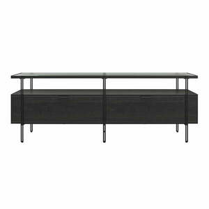 Czarna szafka pod TV w dekorze dębu 140x50 cm Wainwright – Queer Eye obraz