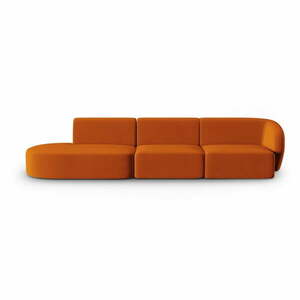 Aksamitna sofa prawostronna w kolorze terakoty 311 cm Paolo – Milo Casa obraz