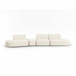 Beżowa sofa z tkaniny szenilowej lewostronna 428 cm Paolo – Milo Casa obraz