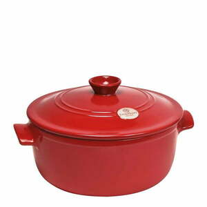 Czerwony ceramiczny garnek z pokrywką Emile Henry Flame, ⌀ 27 cm obraz