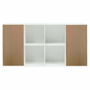 Biała komoda ścienna Hammel Mistral Kubus, 136 x 69 cm obraz