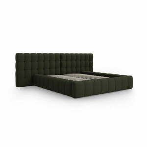 Zielone tapicerowane łóżko dwuosobowe ze schowkiem i stelażem 180x200 cm Mamaia – Micadoni Home obraz