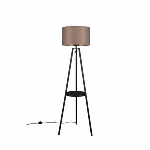 Czarna lampa stojąca z półką (wys. 152 cm) Colette – Trio obraz