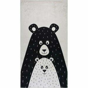 Czarno-biały dywan dziecięcy odpowiedni do prania 80x120 cm Bear Family – Vitaus obraz