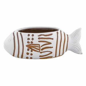 Biało-brązowy ceramiczny wazon Villa Altachiara Sirenuse, wys. 9, 5 cm obraz