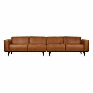 Brązowa sofa z imitacji skóry BePureHome Statement, 372 cm obraz