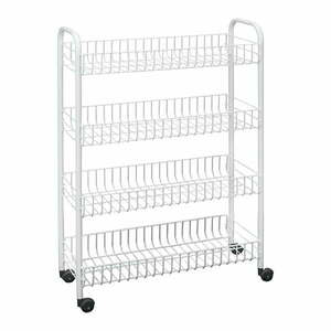 Biały metalowy regał na kółkach 23x84 cm – Metaltex obraz