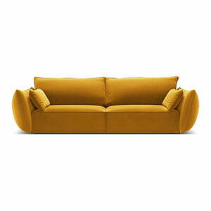 Musztardowa aksamitna sofa 208 cm Vanda – Mazzini Sofas obraz