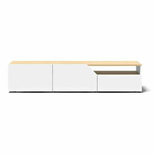 Biała szafka pod TV w dekorze dębu 180x38 cm Verone – TemaHome obraz