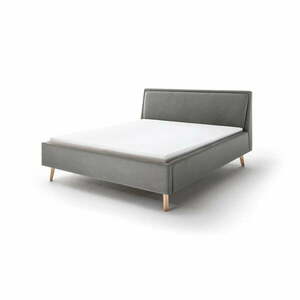 Jasnoszare tapicerowane łóżko dwuosobowe 160x200 cm Frieda – Meise Möbel obraz