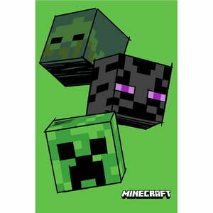 Zielony polarowy koc dziecięcy 100x150 cm Minecraft "The Mobs" – Jerry Fabrics obraz