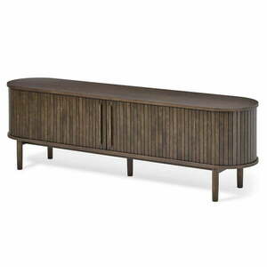 Brązowa szafka pod TV w dekorze dębu 180x56x40 cm Meta – Unique Furniture obraz