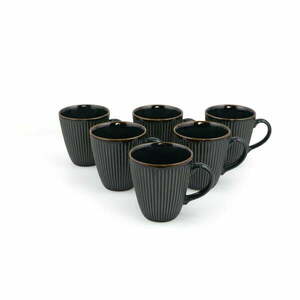 Ciemnozielone ceramiczne kubki zestaw 6 szt. 0.3 l – Hermia obraz