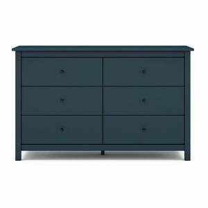 Ciemnoniebieska niska komoda z drewna sosnowego 130x80 cm Misti – Marckeric obraz
