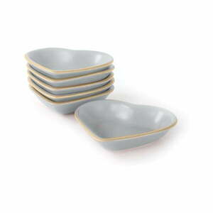 Jasnoszare ceramiczne miski zestaw 6 szt. – Hermia obraz