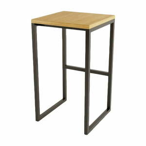 Czarny/w naturalnym kolorze hoker w dekorze dębu Frame – Woodman obraz