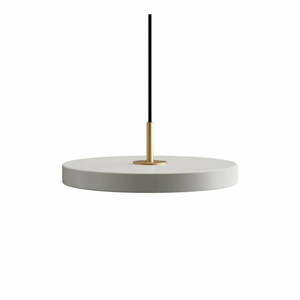 Jasnoszara metalowa lampa wisząca LED ze ściemniaczem i metalowym kloszem ø 31 cm Asteria Plus – UMAGE obraz