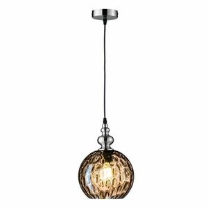Brązowa lampa wisząca ze szklanym kloszem Uller – Fischer & Honsel obraz