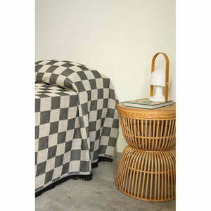 Czarna/beżowa narzuta na łóżko dwuosobowe 240x240 cm Black Checkerboard – Really Nice Things obraz