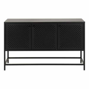 Czarna metalowa niska komoda 125x75 cm Newcastle – Actona obraz