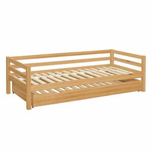 Łóżko dziecięce z litego drewna sosnowego z wysuwanym łóżkiem 90x200 cm w naturalnym kolorze Alpi – Støraa obraz