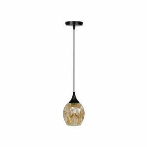 Czarna lampa wisząca ze szklanym kloszem Aspa – Candellux Lighting obraz