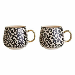 Kamionkowe kubki w czarno-złotym kolorze zestaw 2 szt. 330 ml London – Premier Housewares obraz