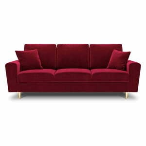 Czerwona aksamitna rozkładana sofa ze schowkiem 235 cm Kyoto – Cosmopolitan Design obraz