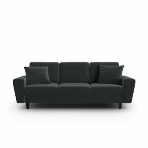 Ciemnoszara aksamitna rozkładana sofa ze schowkiem 235 cm Kyoto – Cosmopolitan Design obraz