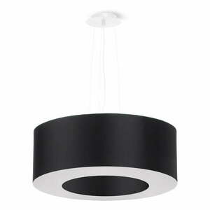 Czarna lampa wisząca z tekstylnym kloszem ø 50 cm Galata – Nice Lamps obraz