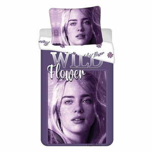 Fioletowa bawełniana pościel dziecięca jednoosobowa 200x140 cm Billie Eilish – Jerry Fabrics obraz