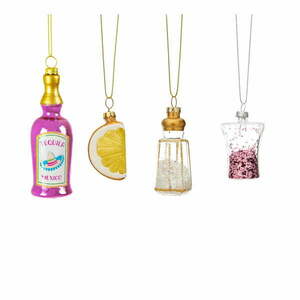 Szklane ozdoby świąteczne wykonane ręcznie zestaw 4 szt. 9, 5 cm Tequila – Sass & Belle obraz