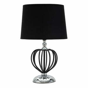 Lampa stołowa w czarno-srebrnym kolorze z tekstylnym kloszem (wys. 44, 5 cm) Darky – Mauro Ferretti obraz