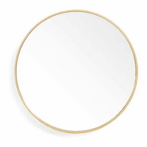 Lustro ścienne z ramą z drewna dębowego Wireworks Glance, ø 45 cm obraz