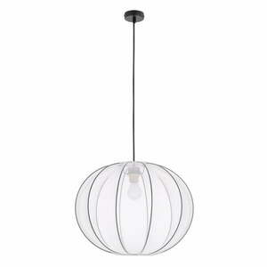 Biała lampa wisząca z tekstylnym kloszem ø 52 cm Mellow – Candellux Lighting obraz