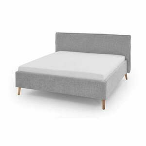 Jasnoszare tapicerowane łóżko dwuosobowe ze schowkiem i stelażem 160x200 cm Riva – Meise Möbel obraz