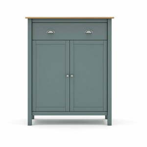 Szarozielona komoda z litego drewna sosnowego 90x110x40 cm Misti – Marckeric obraz