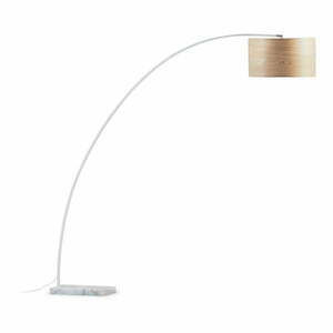 Biała/w naturalnym kolorze lampa stojąca z drewnianym kloszem (wysokość 210 cm) Juhe Ash – Kave Home obraz