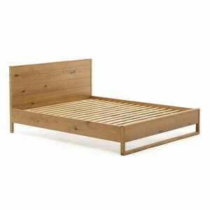 Łóżko dwuosobowe z litego drewna dębowego ze stelażem 180x200 cm Alguema – Kave Home obraz