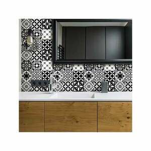 Zestaw 30 naklejek ściennych Ambiance Decal Tiles Azulejos Rosario, 10x10 cm obraz