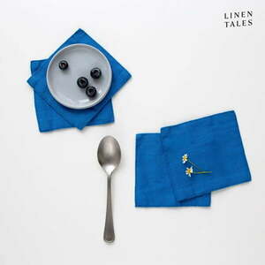 Niebieskie tekstylne podkładki zestaw 4 szt. – Linen Tales obraz