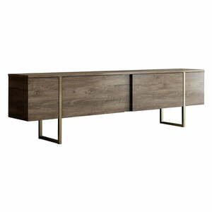 Szafka pod TV w dekorze orzecha 180x30 cm Luxe – Kalune Design obraz
