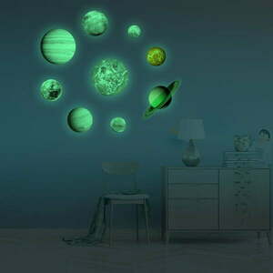 Komplet 9 świecących naklejek Ambiance Solar System obraz