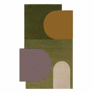 Zielony wełniany dywan tkany ręcznie 150x240 cm Lozenge – Flair Rugs obraz