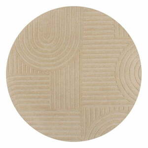 Beżowy okrągły dywan wełniany ø 160 cm Zen Garden – Flair Rugs obraz