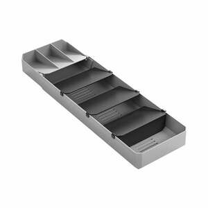 Szary plastikowy organizer na sztućce do szuflady 15 x 49 cm – Metaltex obraz