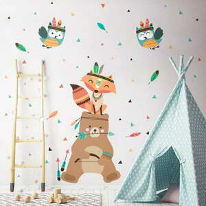 Dziecięce naklejki ścienne Ambiance Bear Indian Happy obraz